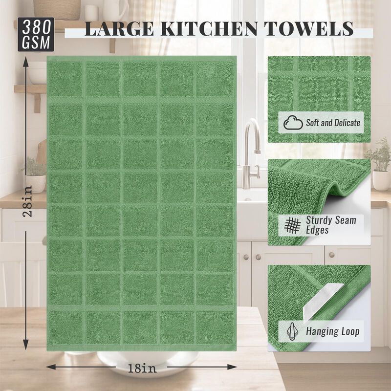 Toallas de Cocina Homaxy Set de 6 Verde Hierba ... image number null