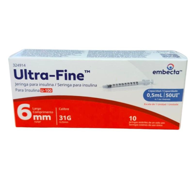 Jeringa Ultra Fine Para Insulina 6mm  31g X    ... image number null