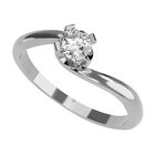 Anillo de Compromiso en Oro Blanco 14K con Circonia -  Talla:6.5/ FJ717-14W-CZ-65