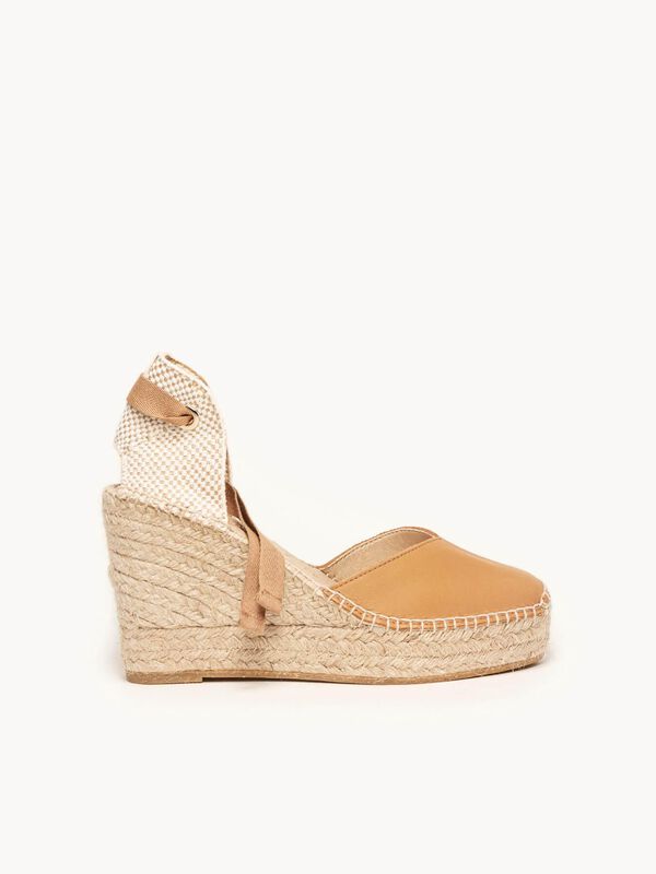 Alpargata de Cu&ntilde;a Alta Romero Marr&oacute;n Claro image number null