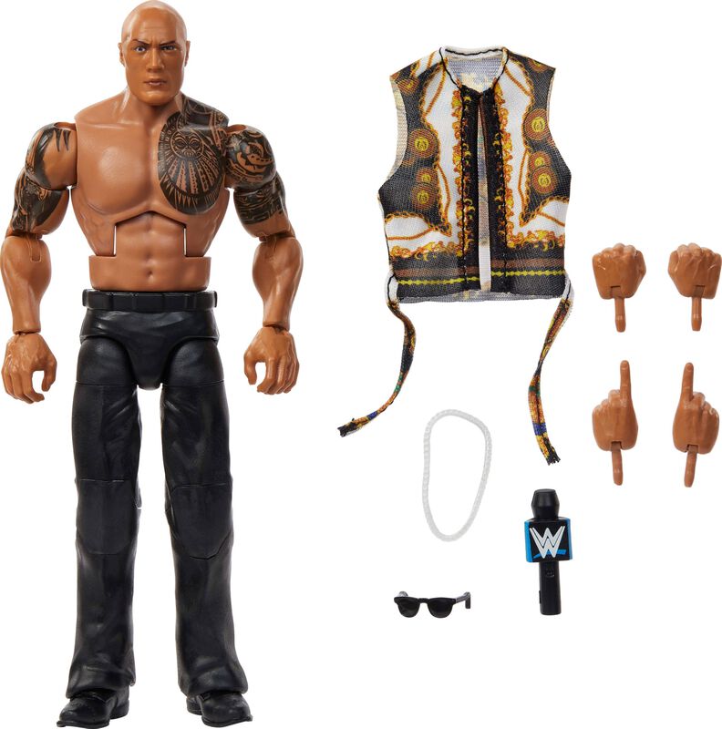 Figura De Acci&oacute;n Mattel Wwe Elite The Rock Seri... image number null