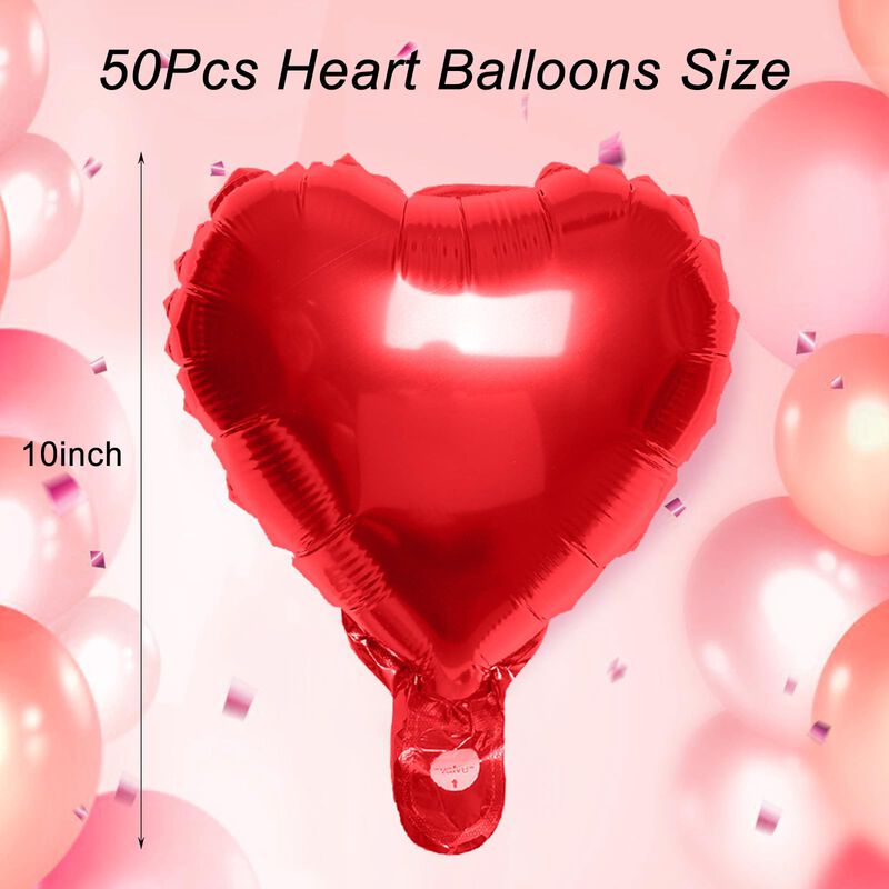 Globos De Foil Coraz&oacute;n 25 cm Nfvjfxz - Pack De ... image number null
