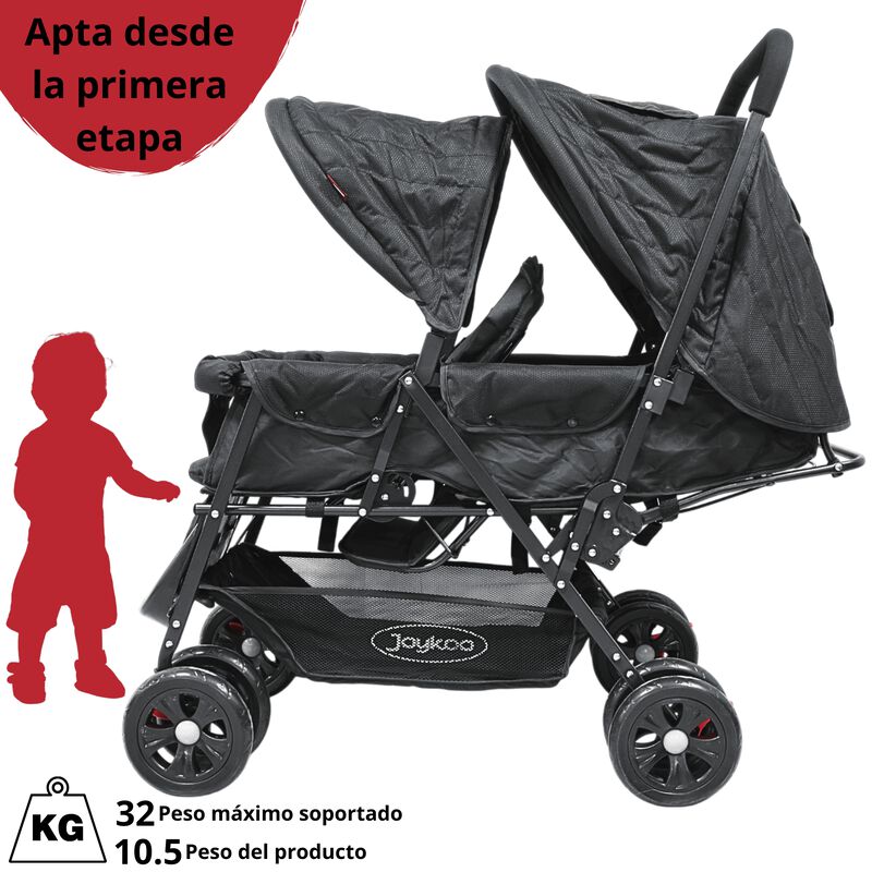 Carriola Doble para Beb&eacute;s Gemelar Plegable con ... image number null