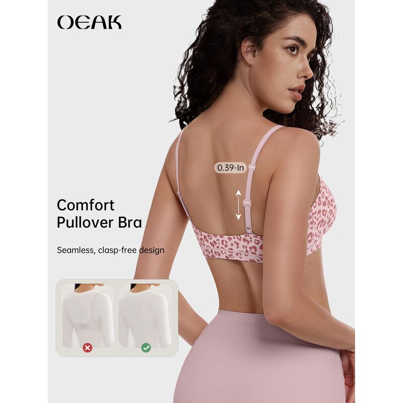 Cami Bra OEAK Inal&aacute;mbrico Sin Aros Leopard Rosa... image number null