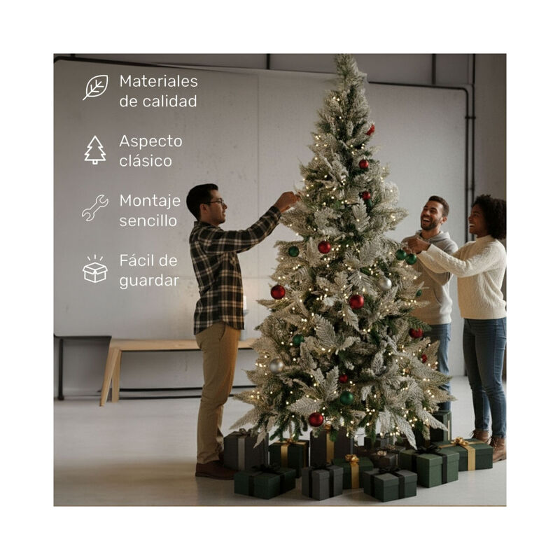 Arbol Navidad Nevado Premium 2.10m Pino Navide&ntilde;... image number null