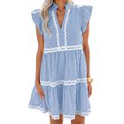 Vestido Zesica Mini Rayado Azul Casual Verano