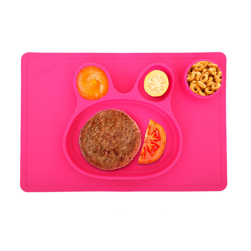 Plato en Forma de Conejo con 4 Divisiones Rosa image number null