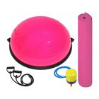 Kit Pelota Rosa Tipo Bosu Entrenamiento Yoga Gym + Tapete Rosa Centurfit