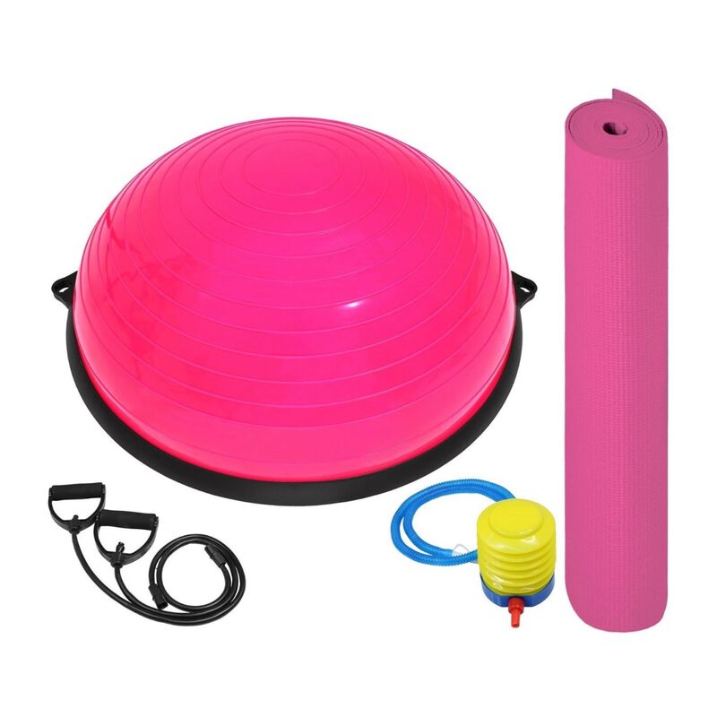 Kit Pelota Rosa Tipo Bosu Entrenamiento Yoga Gy... image number null