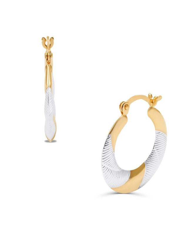 Arracadas De Oro Amarillo Y Blanco 14k (11 Mm A... image number null