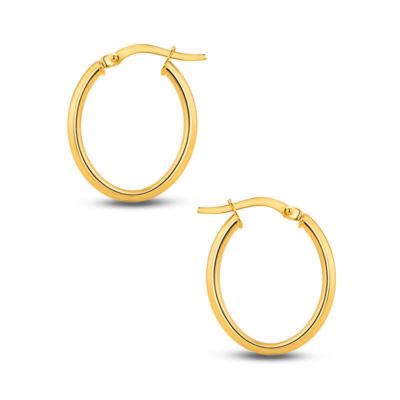 Arracadas Ovaladas Oro 10k 14x19mm | Brillo Sut... image number null