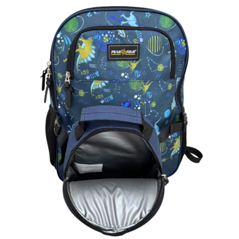 Kit Escolar Peaktour Dino + Lonchera Azul image number null