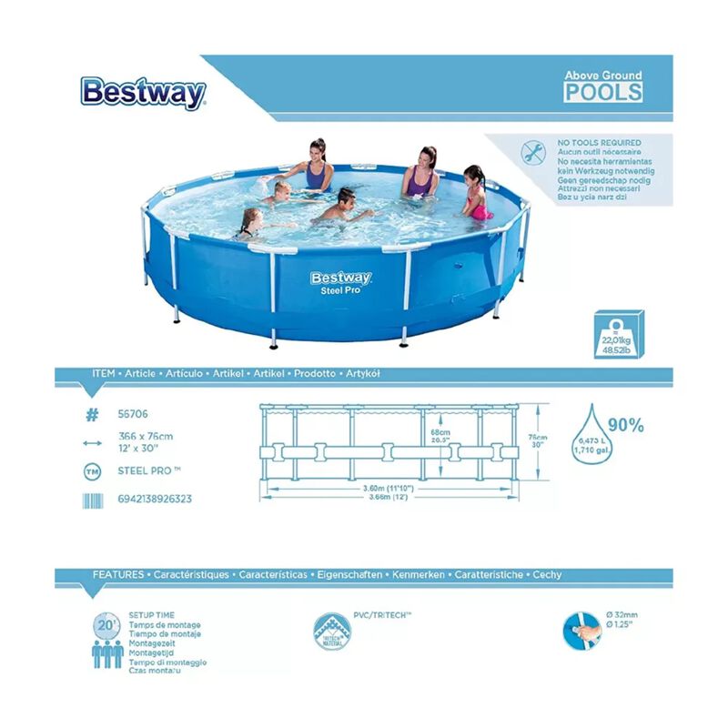 Alberca Bestway Estructural 6473lt 366x76 Cm Bo... image number null