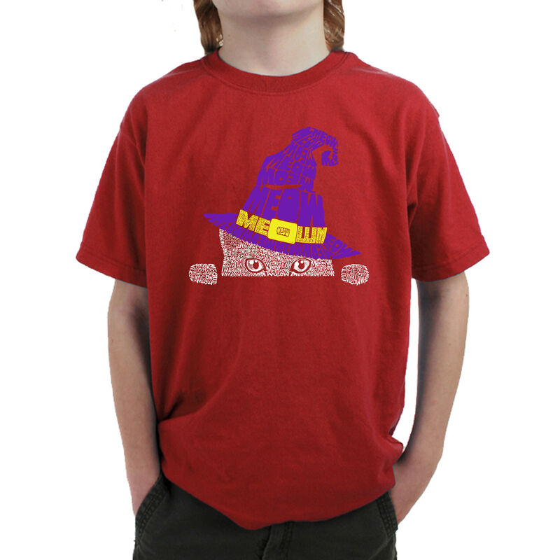 Camiseta Word Art para Ni&ntilde;o - Gato De Bruja Aso... image number null
