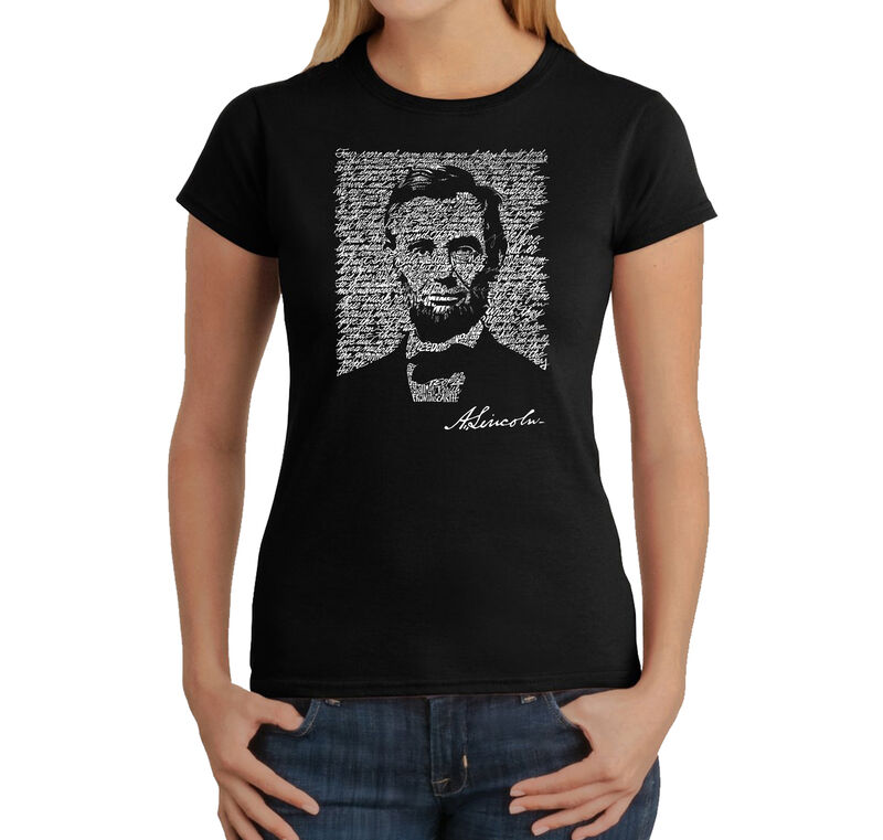 Camiseta Word Art Para Mujer - Abraham Lincoln ... image number null