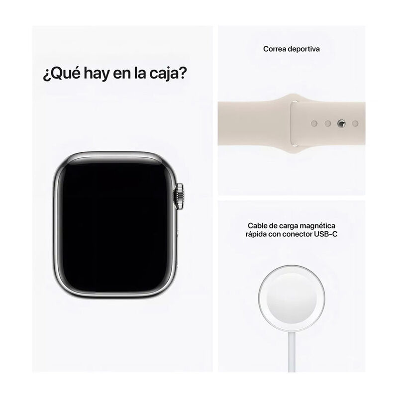 Combo Apple Watch Serie 7 41mm Plata (Reacondic... image number null