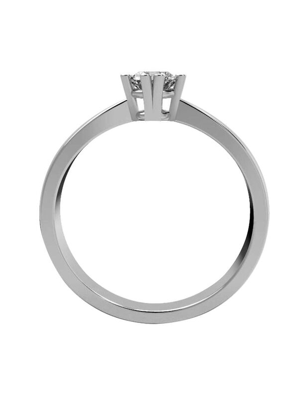 Anillo de Compromiso en Oro Blanco 14K con Circ... image number null