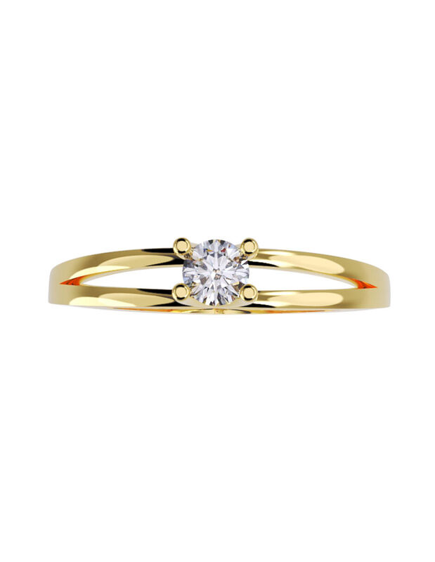 Anillo de Compromiso en Oro Amarillo 10K con Ci... image number null