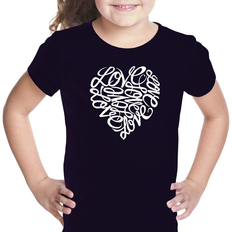 Camiseta Word Art Para Ni&ntilde;a - Amor - Negro image number null