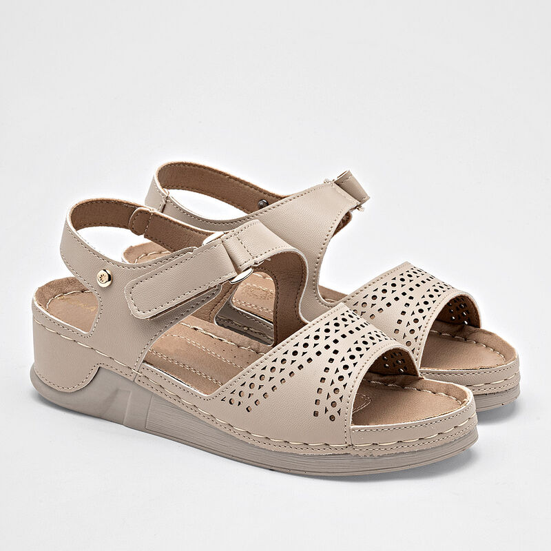 Mora Confort Sandalia para mujer beige BAJA image number null