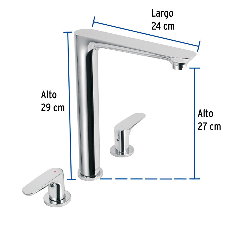 Mezcladora Cromo Cuello Alto para Fregadero Fos... image number null