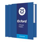 Carpeta Oxford De Papel Texturizado Con Doble Bolsillo, Color Azul Real, 25 Unidades
