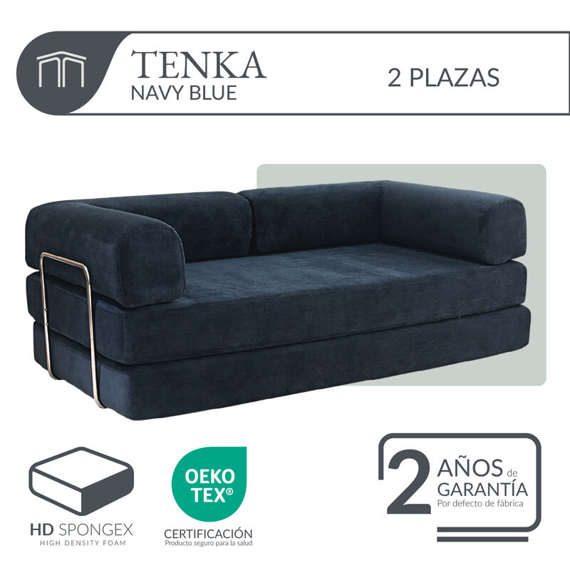 Sof&aacute; Espuma Alta densidad TENKA Navy Blue 2 pla... image number null