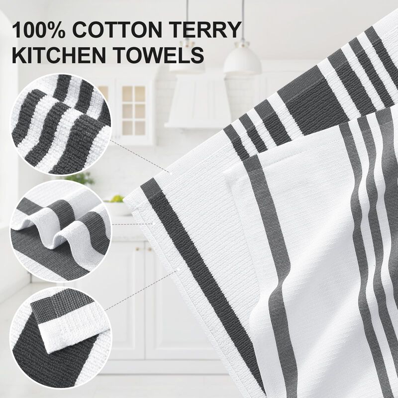 Toallas De Cocina Homaxy 46 cm Pack De 6 Rayas ... image number null