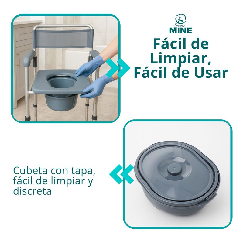 Silla para Ducha y Ba&ntilde;o con Cubeta 3 en 1 | Ple... image number null