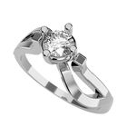 Anillo de Compromiso en Oro Blanco 14K con Circonia -  Talla:4.5/ M420-14W-CZ-45