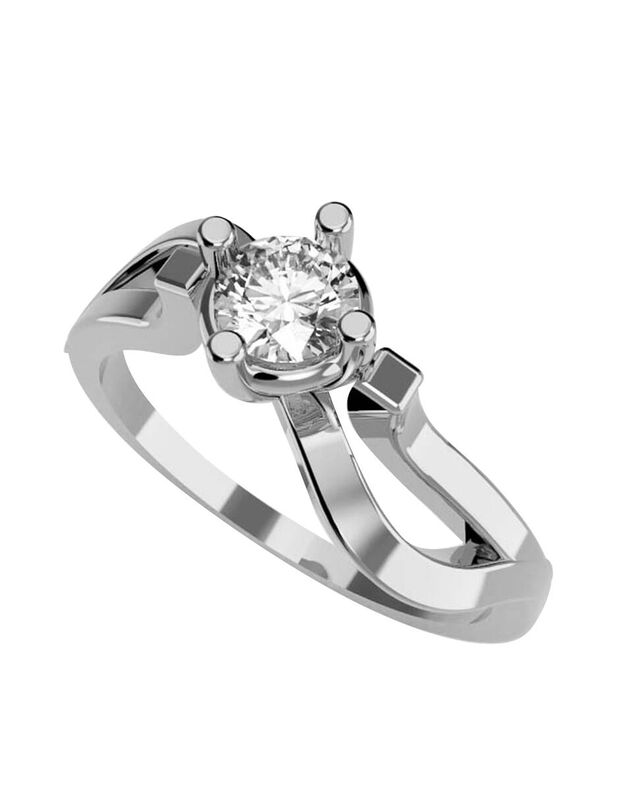 Anillo de Compromiso en Oro Blanco 10K con Circ... image number null