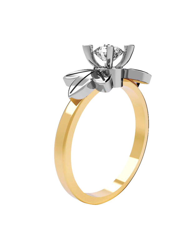 Anillo de Compromiso en Oro de 10K con Circonia... image number null