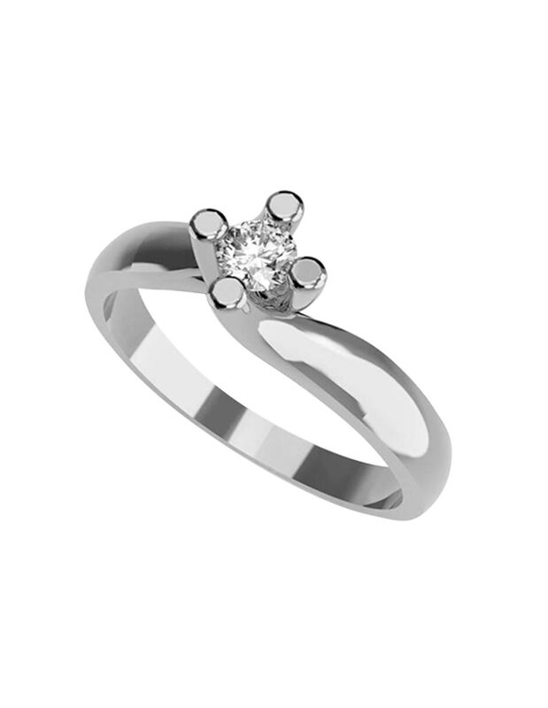 Anillo de Compromiso en Oro Blanco 10K con Circ... image number null