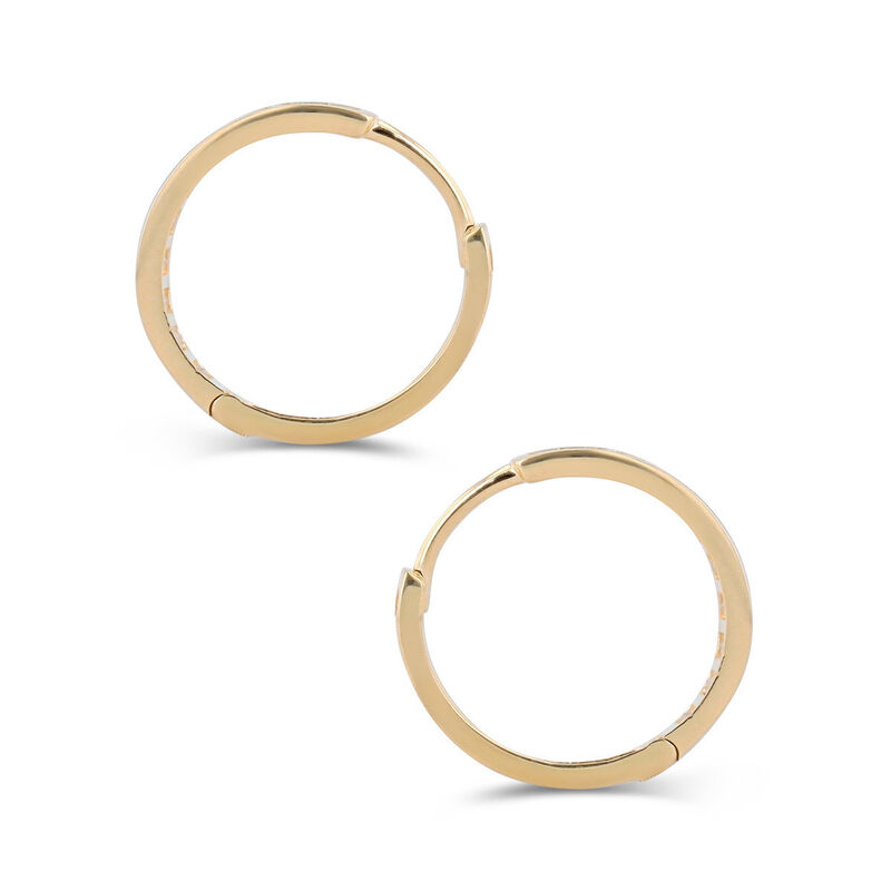 Arracadas Oro Amarillo 14k Con Zirconias (13 Mm... image number null