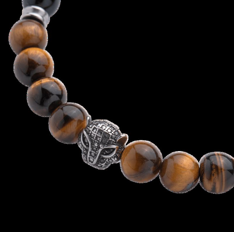 Pulseras Hombre Piedras Acero Inoxidable, Braza... image number null