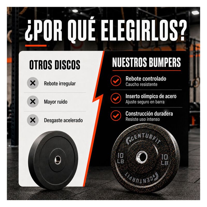 Par Discos 10lb Bumper Ol&iacute;mpico Crossfit Caucho... image number null