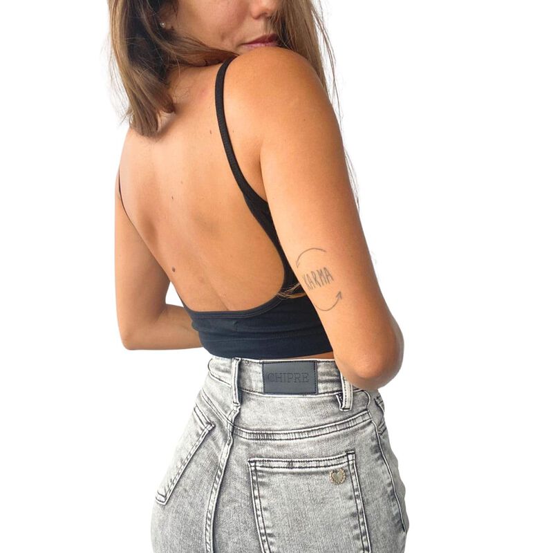 Top Corto Sin Mangas Halter Chipre Basics Negro image number null