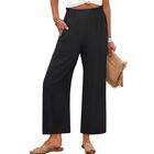 Pantalones Anrabess Corte Corto Pierna Ancha Negro Talla S