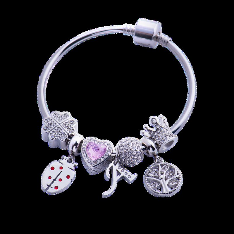 Charm Original, Dije Inicial Letra Zirconia, Jo... image number null