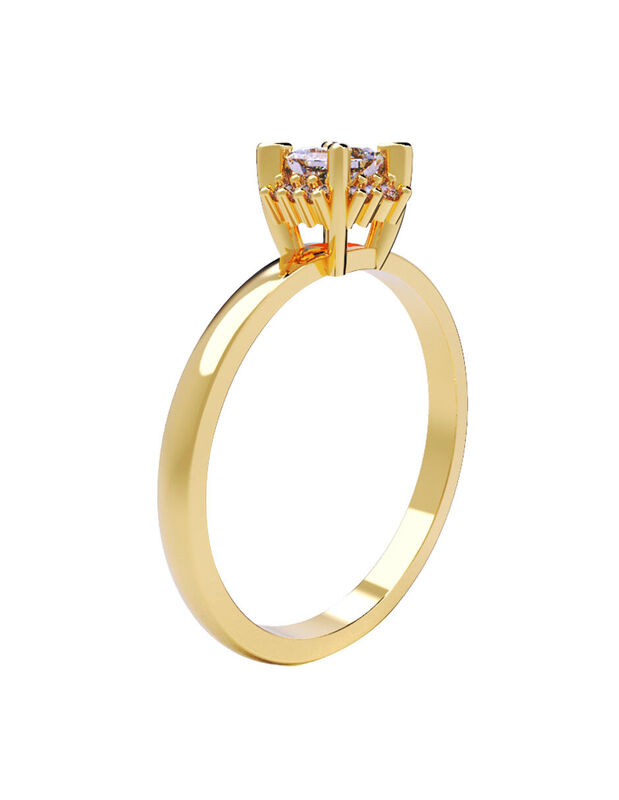 Anillo de Compromiso de 14K con Diamante de Lab... image number null