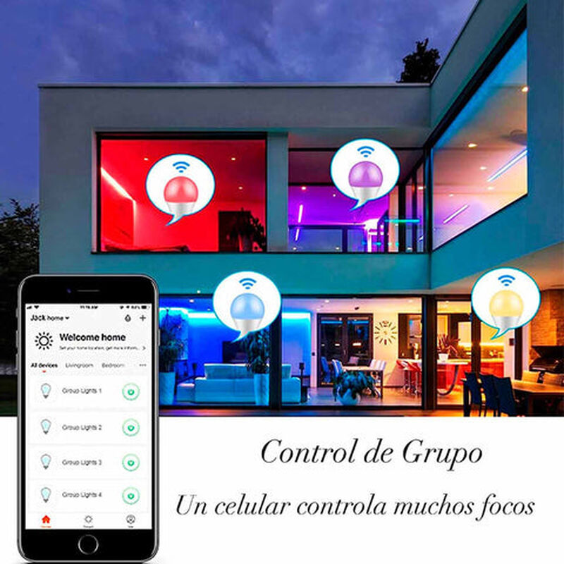 Foco Fratech Inteligente WiFi Luz RGB y Blanca image number null