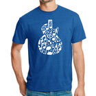 Camiseta Mezcla Premium Word Art Para Hombre - Guitarra Con Notas Musicales - Azul Rey