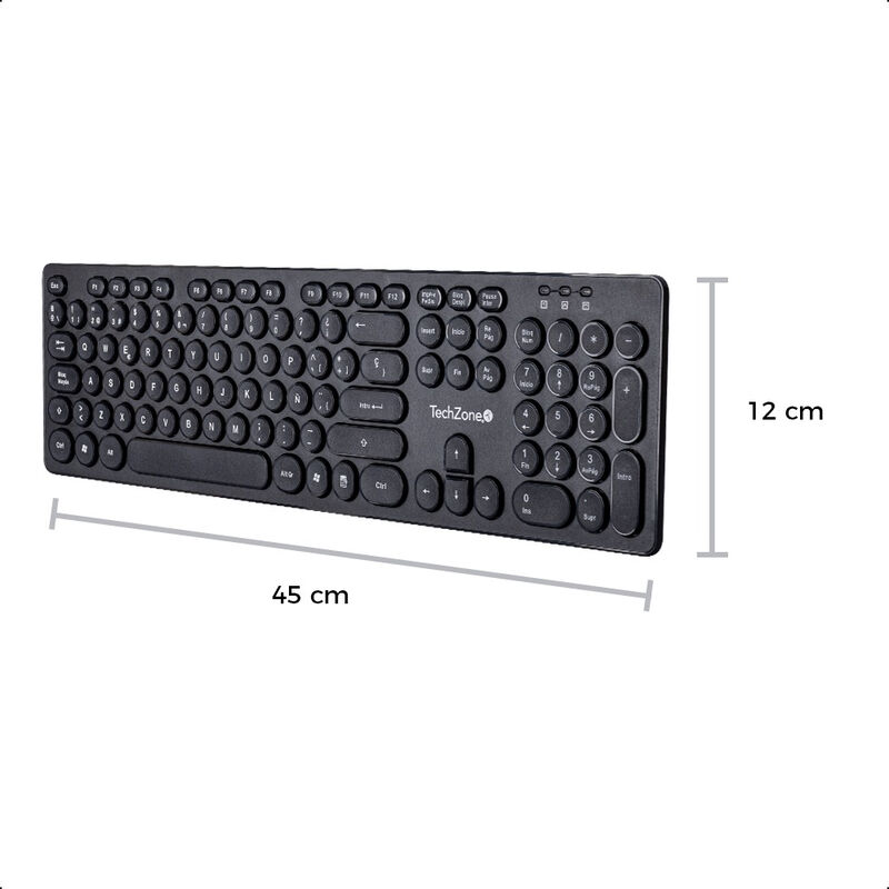 TechZone Pop Kit Black Teclado y Mouse Inalámbr... image number null