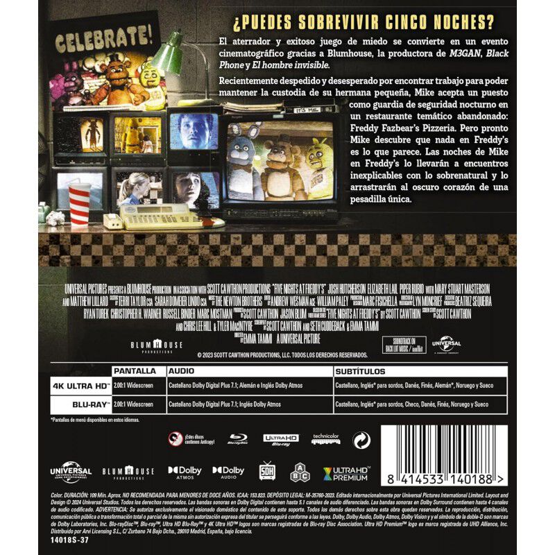 Five Nights At Freddy's [4k Uhd,blu-ray] (2023) image number null