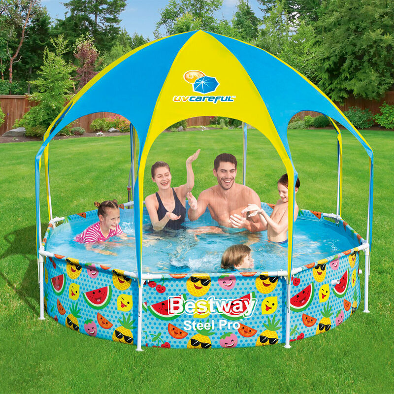 Alberca R&iacute;gida Redonda con Toldo 2.44X51cm Deco... image number null