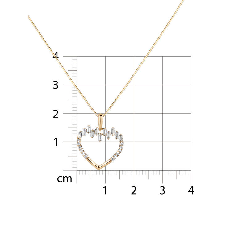 Dije Coraz&oacute;n Oro Amarillo 14k Con Diamantes image number null