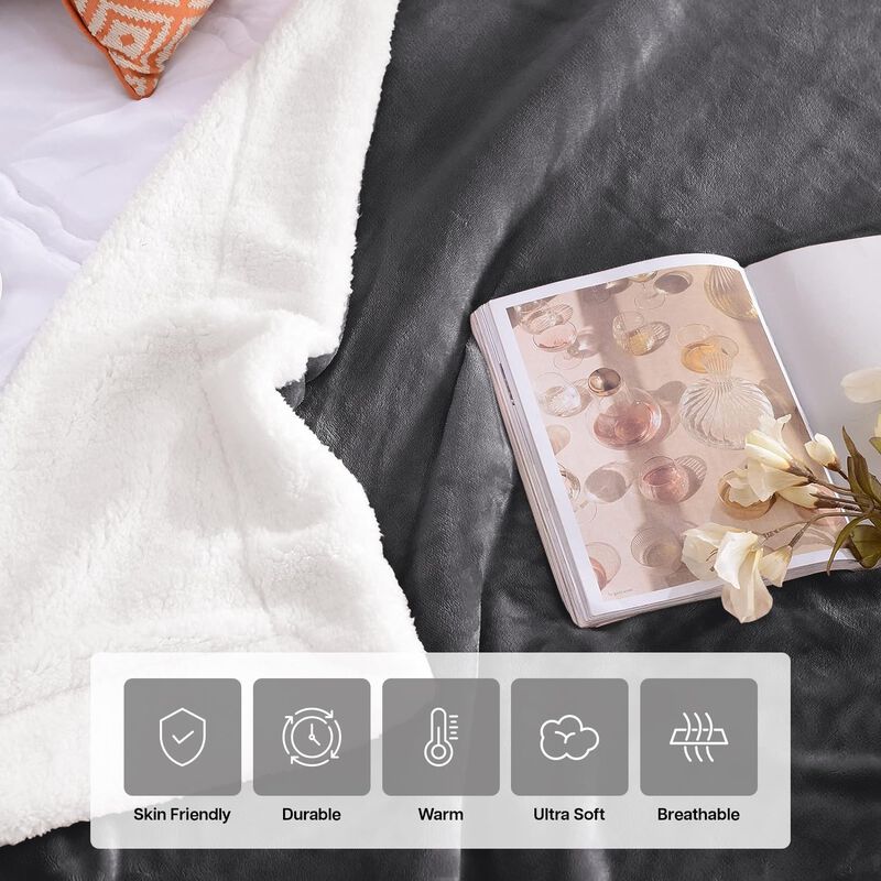 Manta Ir Imperial Rooms Sherpa 152 &times; 127 cm Gri... image number null