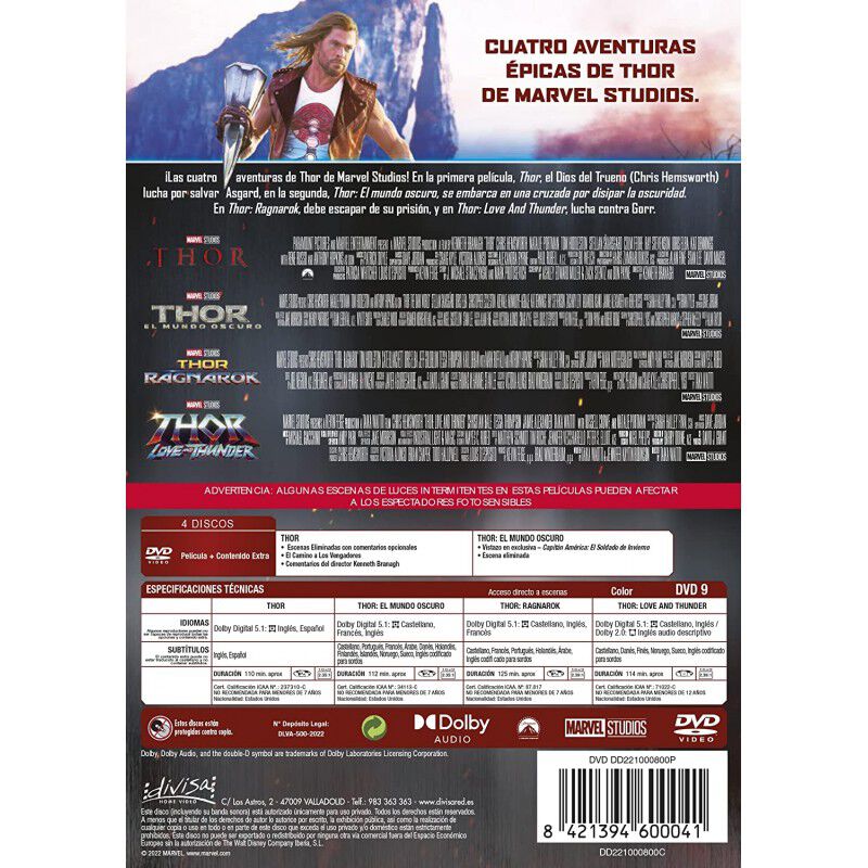 THOR: Colecci&oacute;n 4 Pel&iacute;culas incluye Thor: Love ... image number null