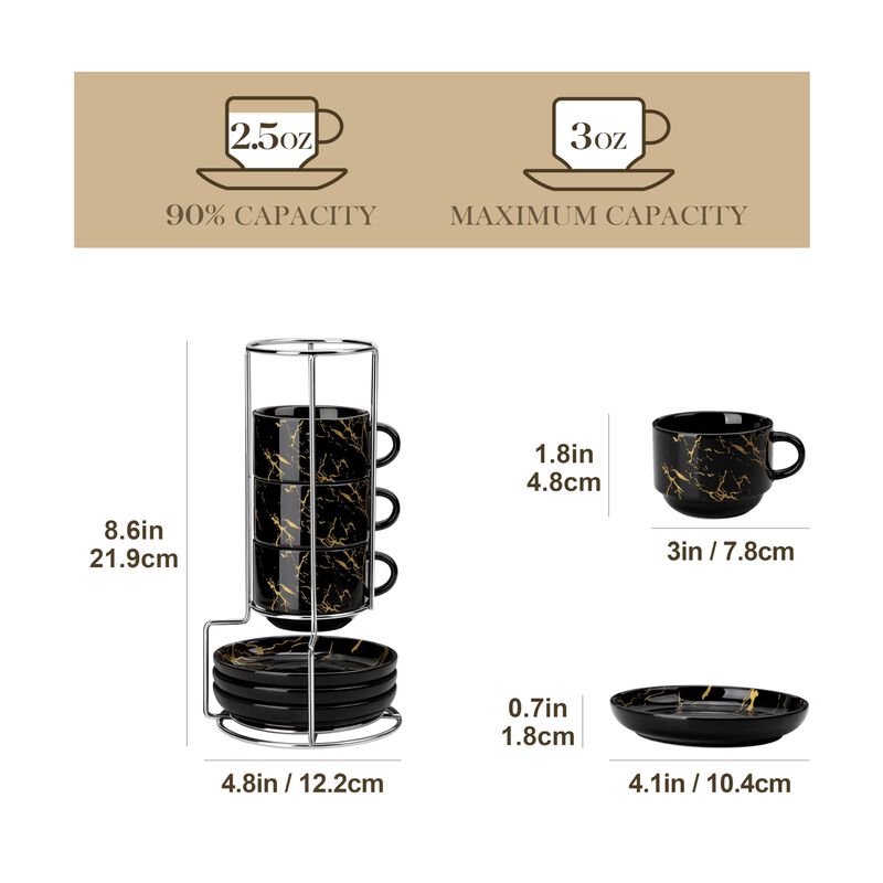 Tazas De Espresso Malacasa 70 ml Juego De 4 M&aacute;r... image number null