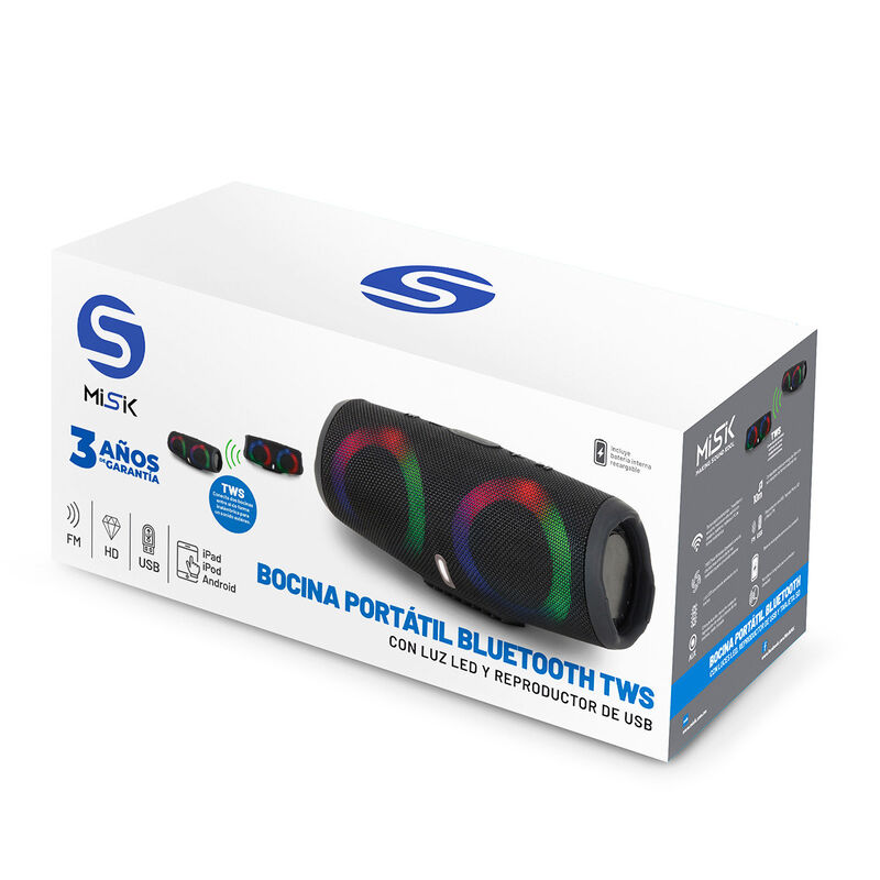 Bocina Misik Mod. Ms279 Negro Bth Usb Luz Led C... image number null